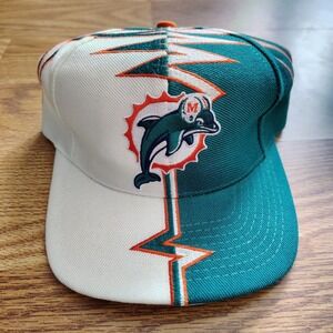 Vintage Shockwave Miami Dolphins NFL Pro Line Starter Snapback Hat Adult Men's